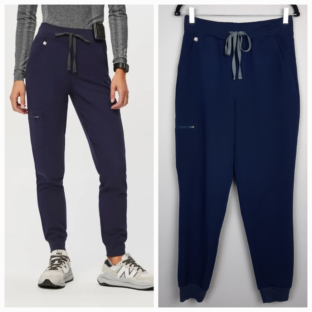 Figs Navy Blue Drawstring Jogger Scrub Pants